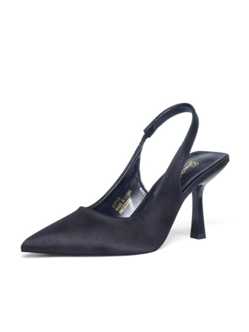 Women's Slingback Kitten Heel Pointed Closed Toe Satin Pumps Wedding Party Heels